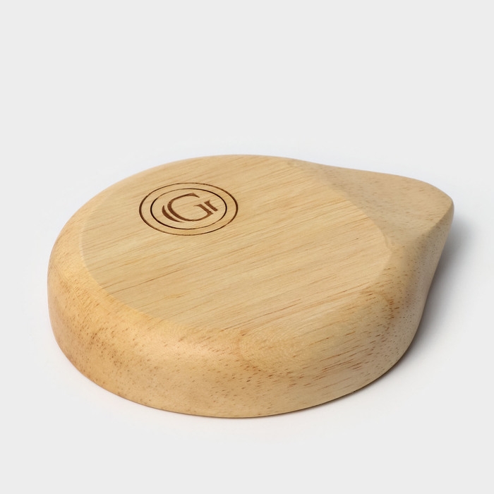 Подставка под ложку, 11,5&times;13,5&times;2,5 см, гевея