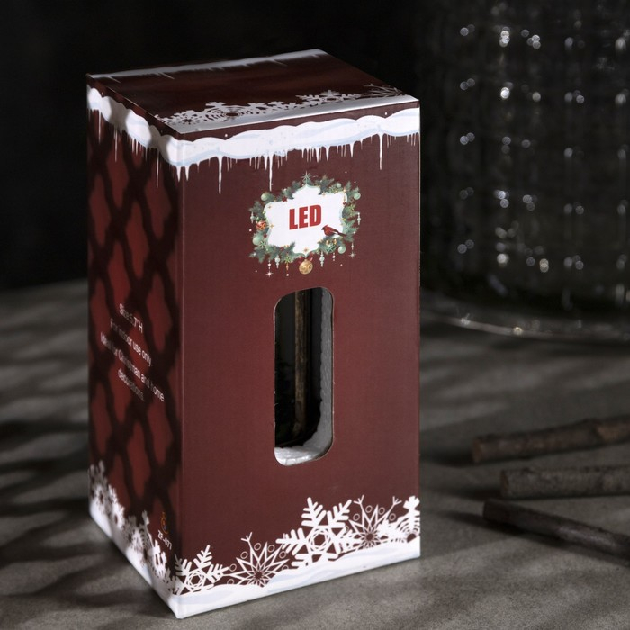 Светодиодная фигура &laquo;Ёлка в ротонде&raquo; 6.3 &times; 14 &times; 6.3 см, пластик, блёстки, батарейки AG13х3 (в комплекте), свечение тёплое белое