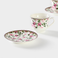 Сервиз фарфоровый чайный Доляна &laquo;Бланко&raquo;, 4 предмета: 2 чашки 220 мл, 2 блюдца d=14,2 см, цвет белый