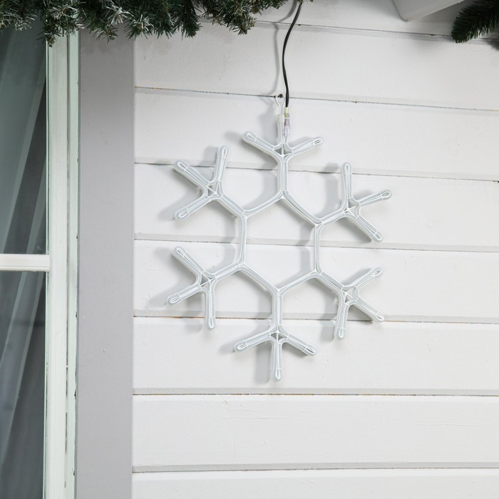 Неоновая фигура &laquo;Снежинка&raquo;, 50 см, 480 LED, 220 В, свечение синее