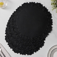 Набор салфеток сервировочных &laquo;Элоиза&raquo;, d=37,5 см, 4 шт, цвет чёрный