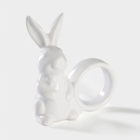 Кольцо для салфеток Доляна &laquo;Зайка&raquo;, 9,1&times;4,3&times;10,5 см, цвет белый