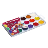 Акварель 18 цветов, ErichKrause Safari, с УФ защитой яркости, без кисти, пластиковая коробка, европодвес