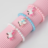 Браслет детский &laquo;Выбражулька&raquo; единорожка, цвет голубой