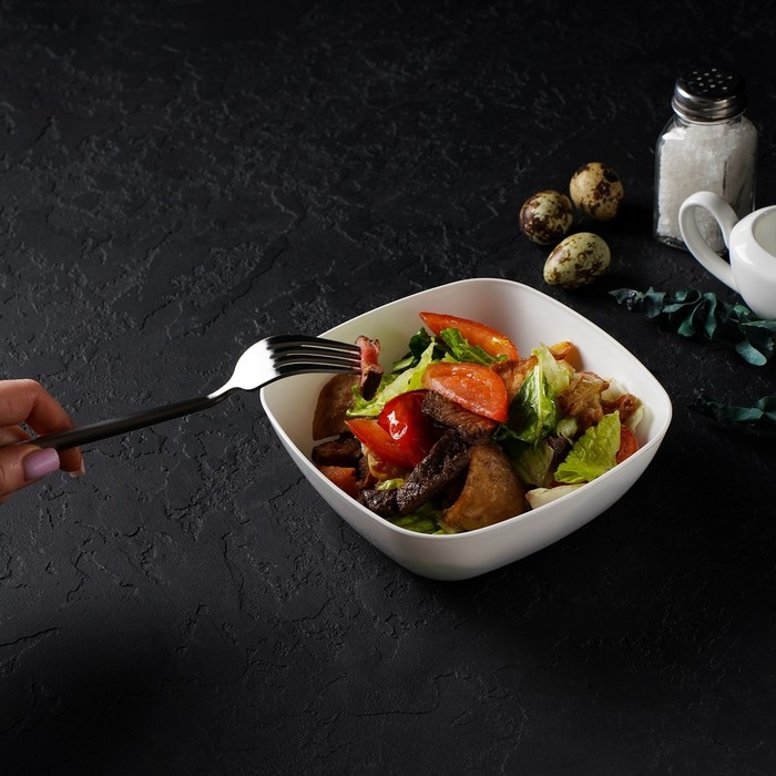 Тарелка глубокая &laquo;Квадро&raquo;, 16&times;16 см, цвет белый