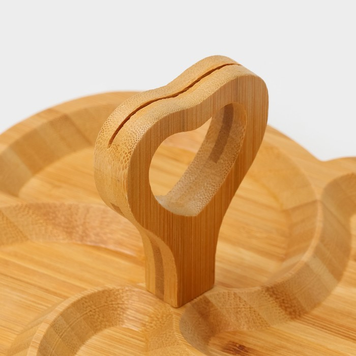 Менажница Доляна &laquo;Вертиго&raquo;, 19,5&times;19,5 см, бамбук