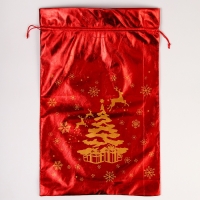 Подарочный мешок Деда Мороза &laquo;Елка с подарками&raquo;, красный, 60 х 40см