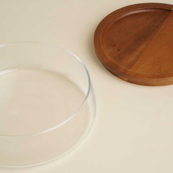 Фруктовница стеклянная с крышкой SL Home &laquo;Южная акация&raquo;, 1 л, 19&times;6 см, цвет прозрачный