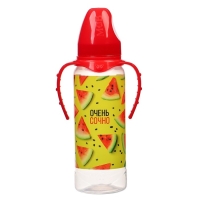 Бутылочка для кормления &laquo;Арбузы&raquo; ,классическое горло, 250 мл., от 3 мес, цилиндр, с ручками