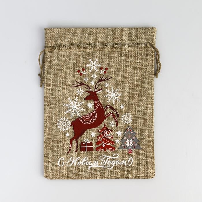 Мешок с термонаклейкой &laquo;Счасливого нового года&raquo;, 13 х 18 см +/- 1.5 см, Новый год