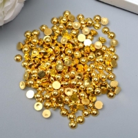 Декор для творчества пластик "Полужемчужина золотистая" набор 250 шт 0,5х0,5х0,3 см