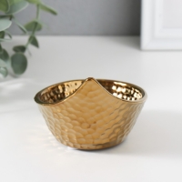 Подсвечник керамика на 1 свечу "Капля" d=5 см золото 11х9х8 см