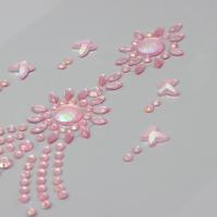 Наклейка пластик стразы "Цветочный браслет" МИКС 12х20,3 см