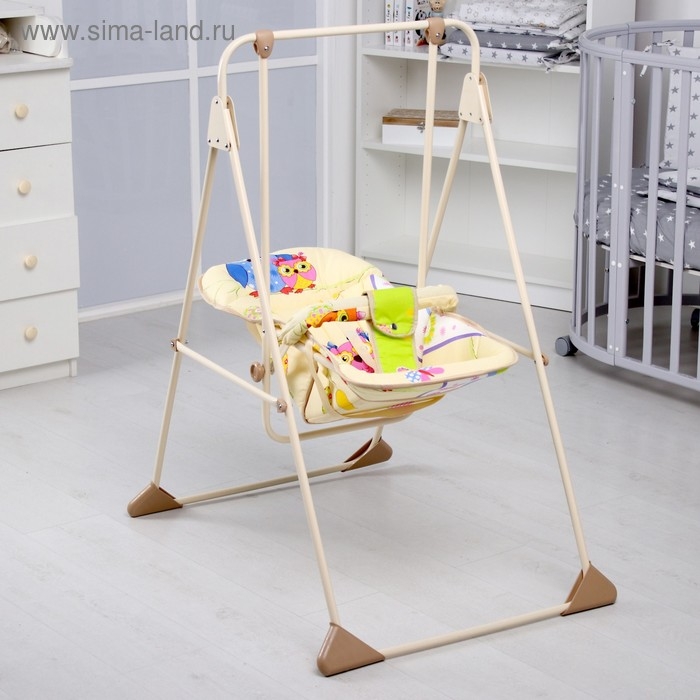 Качели детские напольные &laquo;Ветерок-Люкс&raquo;, бежевый рисунок МИКС