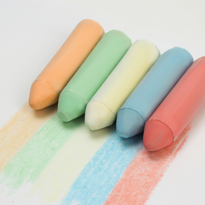 Мелки для рисования &laquo;Карандаши&raquo;, набор 5 шт, 5 цветов