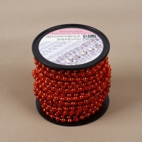 Бусы на нитях, круглые, 4 мм, 9 &plusmn; 1 м, цвет красный