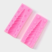 Молд &laquo;Рог единорога&raquo;, силикон, 10&times;8 см, цвет МИКС