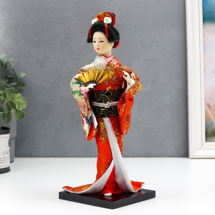 Кукла коллекционная "Гейша с веером" МИКС 27х9,5х9,5 см