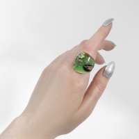 Кольцо &laquo;Муранское стекло&raquo; пятна, цвет МИКС