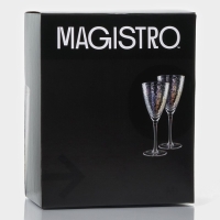Набор бокалов для вина стеклянный Magistro &laquo;Жемчуг&raquo;, 400 мл, 9,5&times;23,5 см, 2 шт, цвет перламутровый