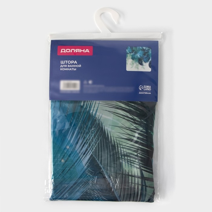 Штора для ванны Доляна &laquo;Перья&raquo;, с люверсами, 180&times;180 см, полиэстер