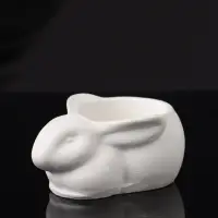 Подсвечник "Заяц" 9х6х4 см, натуральный, гипс