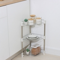 Этажерка настольная угловая 3-х секционная, 38,5&times;27,5&times;54,5 см, цвет хром