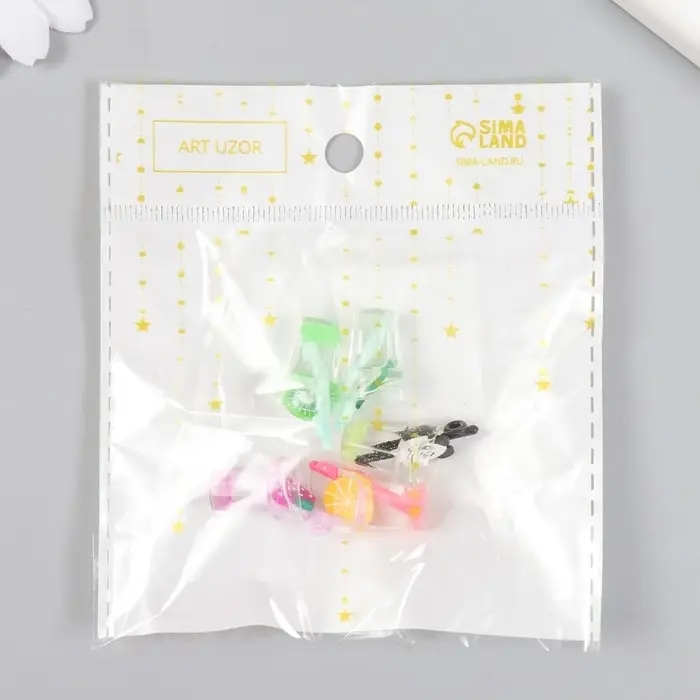 Декор для творчества пластик "Лимонад в стакане" МИКС 1,2х1,2х2,6 см