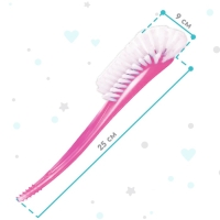 Ёршик для бутылочек и сосок, цвет розовый, 25х9см, Крошка Я