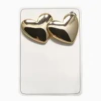 Серьги пластик "Сердце", цвет золото