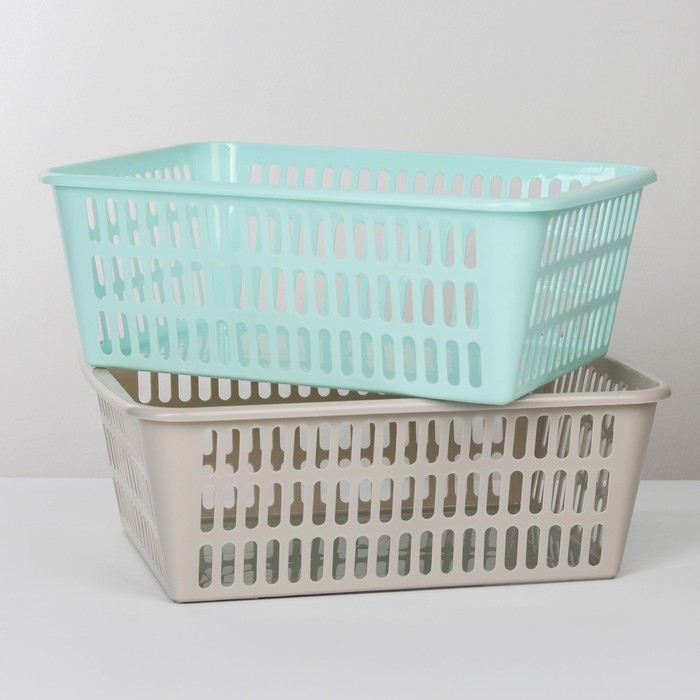 Корзина для хранения, 36&times;25&times;12.5 см, цвет МИКС