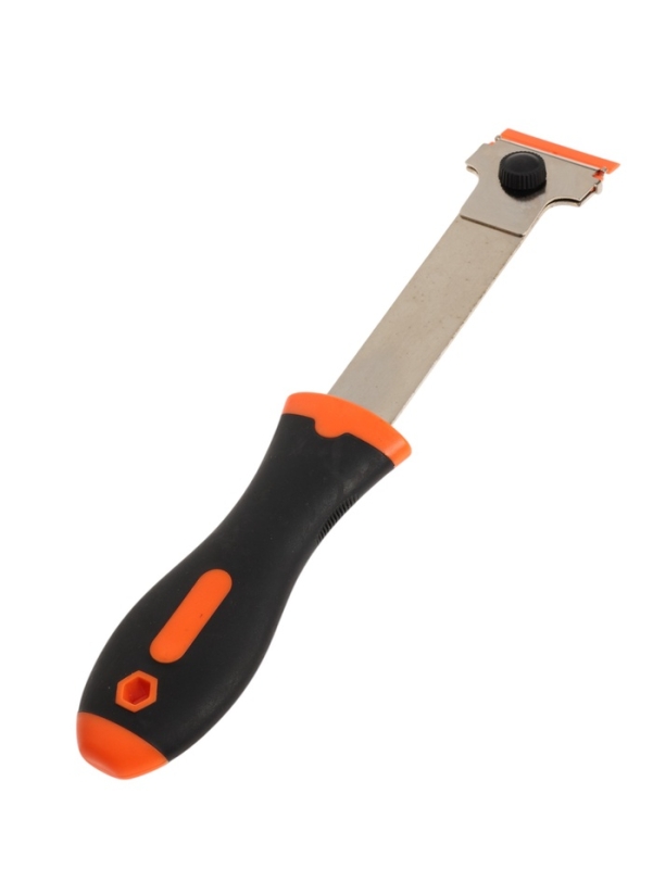 Скребок ТУНДРА, обрезиненная рукоятка, лезвие из нержавеющей стали, 245 мм