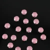 Стразы пришивные &laquo;Шатон&raquo;, круглые, в цапах, d=10 мм, 20 шт., розовые