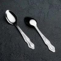 Ложка чайная &laquo;Славяна&raquo;, h=14,5 см, толщина 1,2 мм, цвет серебряный