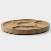 Менажница Доляна Striata, d=19,5 см, 5 секций, бамбук