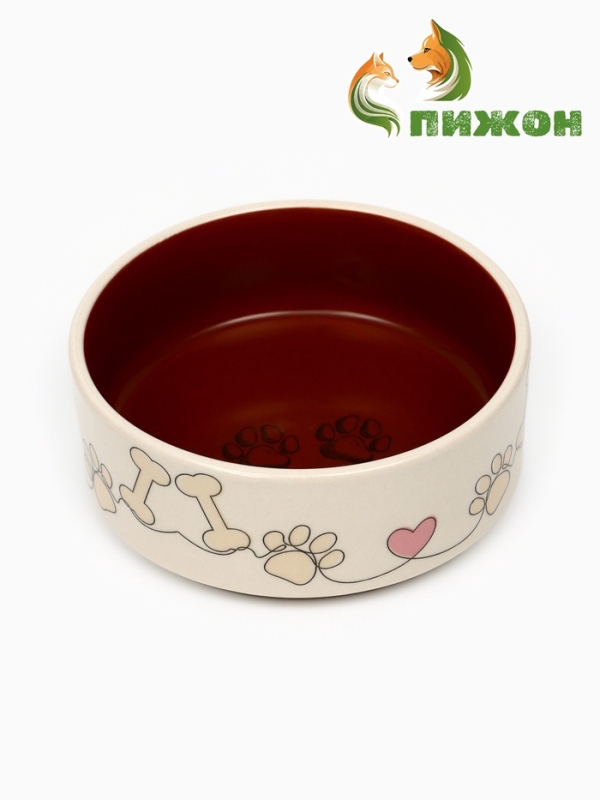 Миска керамическая "Собачьи лапки", 200 мл, 10,5 х 4 см