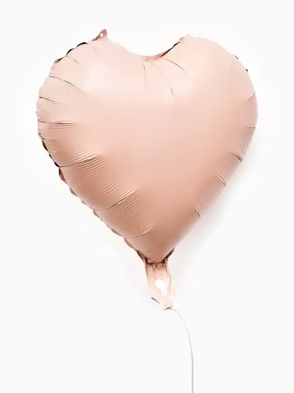 Воздушные шары фольгированные 17" "Сердце" цвет розовый сатин, набор 5 штук