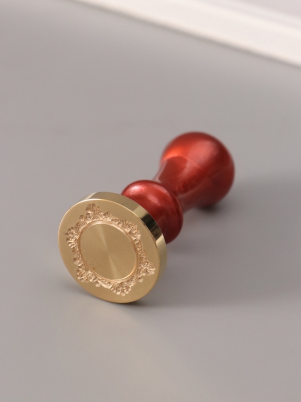 Печать для сургуча с пластиковой ручкой "Ажурная рамка. Круг" 6,3х3х3 см