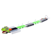 Автовоз-трек &laquo;Диногонки&raquo;, 12 металлических машин, световые и звуковые эффекты