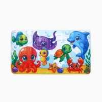 Коврик для ванной противоскользящий, на присосках &laquo;Морской мир&raquo;, детский, 40&times;70 см