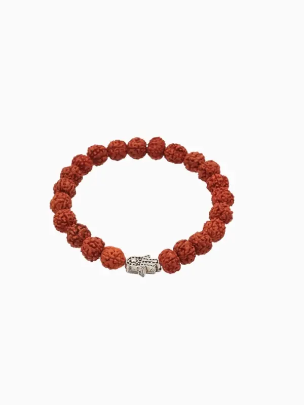 Браслет "Хамса" рудракша, длина 18 см