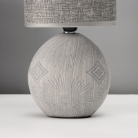 Настольная лампа с абажуром RISALUX &laquo;Фиесс&raquo;, Е14, 40 Вт, серый, 13&times;13&times;27 см