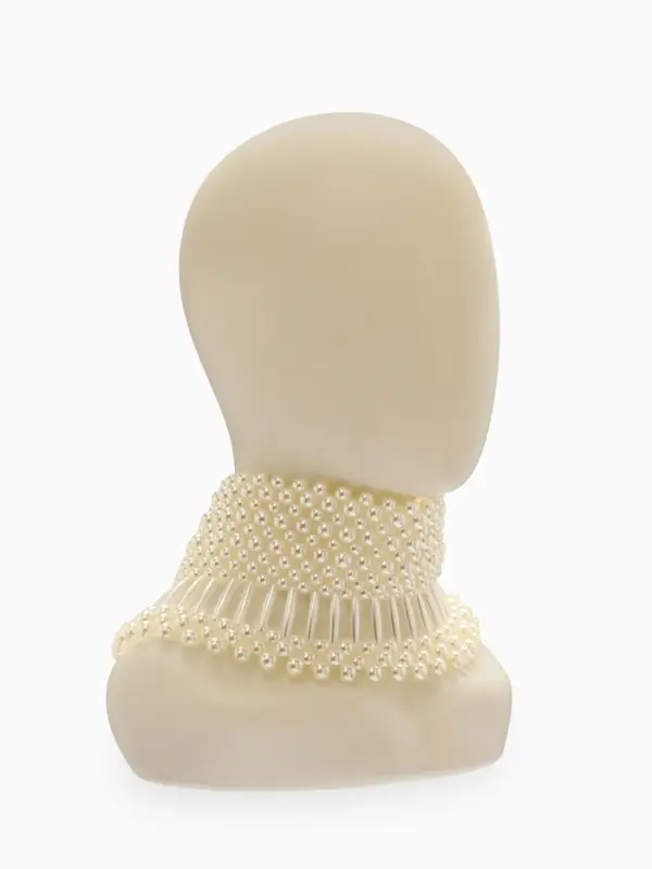 Колье-чокер жемчуг "Богема", цвет белый d=8/10/12