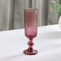 Бокал для шампанского стеклянный Magistro &laquo;Грани&raquo;, 150 мл, 8&times;14,5 см, цвет сиреневый