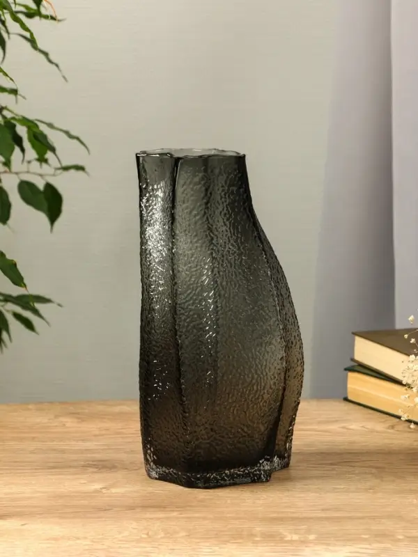 Ваза стекло настольная "Дженис" 30х15х9,5 см, серый