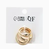 Набор колец 3 шт "Новый стиль" минимализ линий, размер МИКС, цвет золото