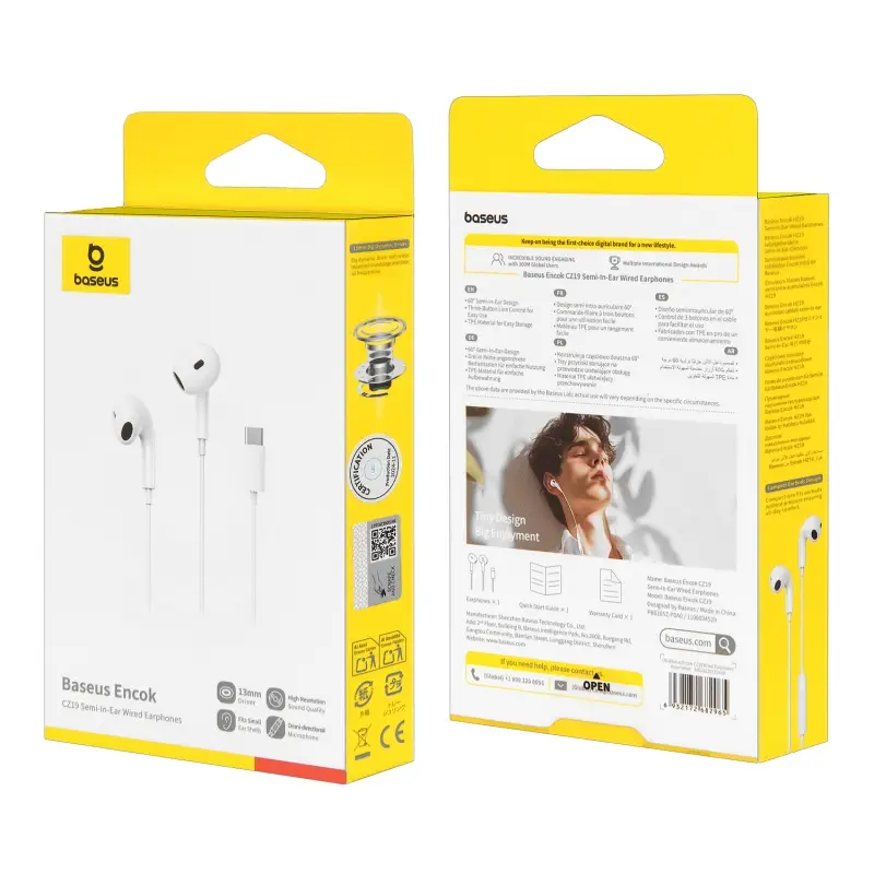 Наушники CZ19 Type-C Baseus белые A00182201213-00