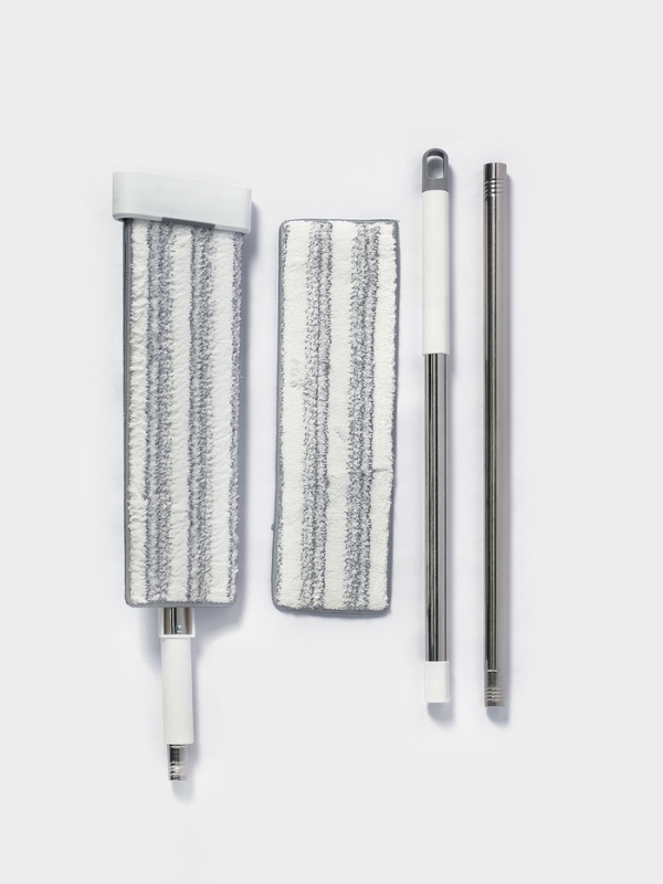 Швабра с отжимом, противоударная, со сгоном, стальная ручка, 2 проф. насадки 36х11х130 см