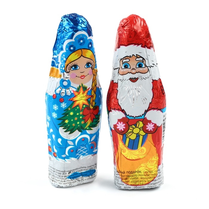 Шоколадные фигурки новогодние &laquo;Дед Мороз и Снегурочка&raquo;