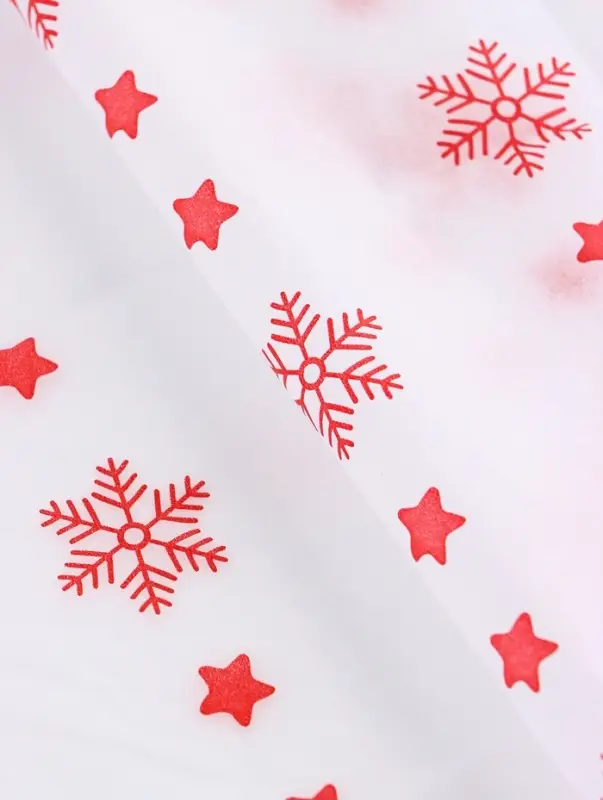 Бумага упаковочная тишью "Снежинки со звездами", 50 х 66 см